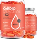 Vysoká síla Omega 3 Rybí olej s vitamínem K2-1000mg, norský lososový olej, EPA & DHA, Burless, Omega 3 Tučné kyseliny dodatek pro oči, mozek, srdce a imunitu - 90 Kapsle - Kardio
