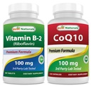 Nejlepší Naturals Vitamin B2 (Riboflavin) 100 mg & COQ10 100 mg
