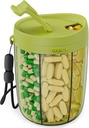 PULIV Big Pill Lahvička Organizátor, Doplněk Pořadatel pro držení 6 různých vitaminů, Pill Box pouzdro s anti- mixování & Wide Open Design, Snadno získat Meds a 20 Pcs Stick-on etikety, zelená