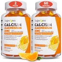 Vápník hořčík zinek gumy pro dospělé: 1200mg vápník Citrát s vitaminem D3 K3 - Přírodní organický cukr bez vysoké absorpce dodatek pro ženy Muži Děti (120Count)