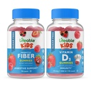 Živý cukr Free Preciotic Fiber Kids + Vitamin D Kids, Gummies Bundle - Great Ochutnávání, Vitamin dodatek, gluten zdarma, GMO zdarma, Žvýkací žlab