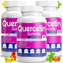 (3 Pack) Quercetin Gummies by BioVitalica - Quercetin with Bromelain Vitamin C and Zinek & Elderberry + Vitamin D3-5 in 1 Imunitate Support - Zinek Quercetin 750 mg pro děti a dospělé