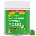 Mood Magnesium Gummies - 200mg Magnesium Citrát & 125mg Sensoril Ashwagandha Gummies - s L Theanine for Calm & Stress Support - Mag Citrát a Ashwagandha Dodatek - 30 Green Apple Chewables