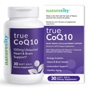 NatureCity True- CoQ10 Ubiquinol 100mg Vysoce absorbovatelné a stablizované Kaneka QH CoQ10 Heart, Brain and Cellular Energy Supplement - (30 Soft Gels) Active CoQ10 as Ubiquinol