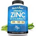 Nutriční premium zink Gluconate 100 mg - 120 Kapsle: High- Absorpce zinku Gluconate doplňky pro celotělní Well- Bytí - základní prvky pro Wellness