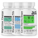 Mládež a tonické dietní Disciplína pro indful jíst, Čisté, Detox & Energy Support - Vodní hmotnost, Gut Cleanse & CortiThermo Tvar pro metabolismus, Ztráta tělních tekutin, Break The Plateau, 90 pilulky