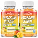 Citrátové žvýkačky draselné, Gummie s vysokým obsahem draslíku 1200mg Support Leg Cramps & Muscle Health, Gummie draselné pro dospělé a děti, Vegan, Mango Flavor 120 Počet
