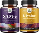 Svazek čisté SAM E dodatek 150mg - Nootropní stejné 150mg per Serving for Memory & Brain Support and L Lysin 1000mg Free Form - L- Lysin dodatek pro oční péči o rty Collagen Syntéza