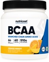 Nutricost BCAA Powder (Orange Mango, 60 Servings) - 2: 1: 1 Optimální poměr, Gluten Free, Non- GMO, Vegetariánské