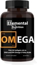 Omega-3 z Fish Oils - 60 Softgels Value Bottle of Eicosapentaenoic (EPA) & Docohexaenoic Acid (DHA) in a Black Grip Jar