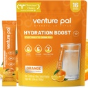 Venture Pal Sugar Free Electrolyte Powder Packets - Liquid Daily IV Drink Mix for Rapid Hydration & Party Recovery 124; 5 Vitamíny & 7 Electrolytes 124; Keto Friendly French 124; Non- GMO French 124; Certified Vegan French 124; 16 Sticks