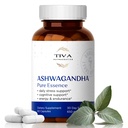 TIVA Ashwagandha Kapsle 650mg s Black Pepper Extract - Přírodní podpora pro stres, metabolismus, imunitní funkce a nálady - Vegan, Non- GMO, Lab- Testováno - 60 Bylinné kapsle