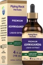 Piping Rock Ashwagandha Liquid Drops CLAS124; 4 fl oz CLAS124; Premium Herbal Root Extract CLAS124; Alkohol zdarma tinktura CLAS124; Vegetarian, Non-GMO, gluten zdarma dodatek