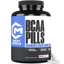 Crazy Muscle BCAA pilulky s perfektní 2: 1: 1 Poměr rozvětvených řetězců aminokyselin dodatek, 1000mg BCAA na pilulku (lepší než kapsle), 120 Tablety