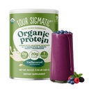 Čtyři Sigmatické organické Plant- Based Protein Powder Neochucený protein s lví hřívou, Chaga, Cordyceps a další 124; Clean Vegan Protein zvýšený pro funkci mozku a imunitní podporu 124; 16.9 oz