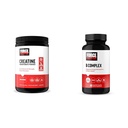 Force faktor kreatin prášek 60 Doručování a vitamín B Komplex 60 Kapsle Bundle pro svalové zisk, síla, energie a rychlejší zotavení
