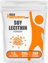 Bulksupplements.com Soy Lecithin Powder - Lecithin Supplement, Nutriční dodatek, Potravinová třída - Gluten Free, 1.2g per Serving, 250g (8.8 oz) (balení po 1)