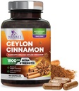 Organic Ceylon Skořice Dodatek 1800mg - Certified Organic Ceylon Skořice Powder Pills - Energy & Heart Support for Women & Men, Lahvička v USA, Antioxidant, Gluten Free, Non- GMO - 180 Kapsle