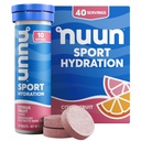 Nuun Sport Electrolyte Tablety s hořčík, vápník, draslík, chlorid & sodík, gluten Free & Vegan, Citrus Fruit, 4 balení (40 Služeb celkem)