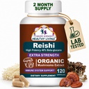 CANCER SCIENCES Reishi Wellness Houbový dodatek Kapsle, USDA Certified Organic Houbovice Extract, Extra síla 1500 mg, High potency 40% Beta- Glucans, Imunitní podpora, Antiaging, 120 Kapsle