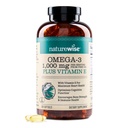 NatureWise Extra- Strength Omega 3 Fish Oil Supplement - 1000mg per Serving - 600 EPA & 400 DHA and Vitamin E - Podpora pro zdraví srdce a mozku - Lemon Flavor, GMO-Free - 360 Softgels [6-Month Supply]