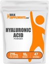 BulkSupplements.com Hyaluronic Acid Powder - jako Hyaluronát sodný, Hyaluronic Acid Supplementary - Food Grade, Gluten Free - 215mg per Serving, 10g (0, 35 oz) (Balení po 1)