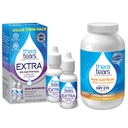 TheraTears 1200mg Omega 3 dodatek pro oční výživu, Organic Flaxseed Triglyceride Fish Oil a Vitamin E, 180 Počet s Thera Slzy oční kapky pro suché oči, 0.5 Fl Oz, 15 Ml, 2 Pack