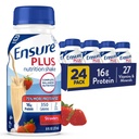 Zajistit Plus Jahodové nutriční Shake 124; Jídelní náhrada Shake 124; Připravený k pití 124; 16g protein a 27 Vitamíny a minerály 124; 8 fl oz - 24 Pack