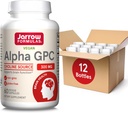 Jarrow Diplomas Alpha GPC, 300mg, Dietní dodatek, mozkové doplňky pro dospělé, 60 Veggie Kapsle, 30 denní dodávka (PACK OF 12)