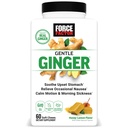 FORCE FACTOR Gentle Ginger Chews for Nausea Relief, Motion Nemoc, and Morning Nemoci, Ginger dodatek s vitaminem B6 pro stravovací podporu, Non-GMO, Honey- Lemon Ginger Flavor, 60 Soft Chews