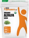 Bulksupplements.com Organic Alfalfa Grass Powder - Alfalfa dodatek, Green Superfood Powder - Vegan & Gluten Free, 5g per Serving, 500g (1,1 lbs) (balení po 1)