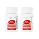 GeriCare železné sulfátové tablety 325mg, Elemental Iron 65 mg High potency Iron Appendix CLAS124; Dietní dodatek 100 Počet (balení po 2)