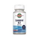 Kal Liposomální vitamin K2 dodatek s MK7 100 mcg - Vysoká absorpce, Liposomální technologie - Advanced Bone Support - Vegan, gluten zdarma, Made Without Soy, 30 Servings, 30 VegCaps