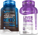 Herbtonika Apple Cider Ocet Kapsle Plus Keto BHB 124; Tuk Burner & Weight Loss Dodatek pro ženy a muže - Vyčištění jater Detox & Opravy Formule s Mlékem Thistle Artichod a 24 Byliny zdraví jater