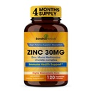 SandHUHERBALS Zinkový 30mg Kapsle pro muže a ženy 124; 120 Počet (balení po 1) 124; Zinkové doplňky pro imunitní a antioxidační podporu 124; Zink 30 mg dodatek podporuje zdraví pokožky