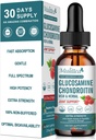 Glucosamine Chondroitin MSM Liquid Drops-w / Elderberry, Boswelia & Hyaluronic Acid- Extra Strength Supplementary for Mobility, Flexibility & Bones, High Absorption, 60ml (2 fl oz)