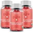 WellPath čisté organické jablečné octové gumy z Matky (3 balení) - Vyrobeno se zázvorem pro Gut zdraví 124; Vegan, Non- GMO, 180 Ct