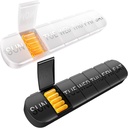 Týdenní Pill Organizátor 2 krát denně, Travel Pill Box 7 Day Extra velké kompartments vitamin Holder, Denní Pill Kontejner 7den XL Medicine Dipenser pro Fish Oil Case (2PCS Black-White)
