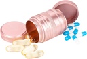 Kovová krabička Pill Pouzdro 2 krát denně - Denní Pill Kontejner Přenosný Travel Medicine Holder pro Pocket Purse Medicine Organizátor pro vitamín / rybí olej / doplňky