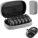 Serfeymi Týdenní Travel Pill Organizátor 2 Times A Day PM Upgraded Black Pill Box 7 Day with Portable Zipper Canvas Pill Case, Medicine Organizátor pro pilulky, Vitamíny, Doplňky, Rybí oleje - Grey 01