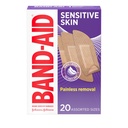 Band- Aid Brand Adhesive Obvazy pro citlivou pleť, hypoalergenní první pomoc Obvazy s bezbolestné odstranění, Pobyt na Když mokré a vhodné pro Eczema Prone Skin, sterilní, roztříděné, 20 ct