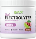 Relax + Cherry Limeade Calming Electrolyte Supplement: Hydration & Mood Support for Relaxation, Stress Relief, Adrenal & Cortisol Support - Glycine, L-Theanine, Lemon Balm - USA Made