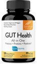 Sandhu 's Gut Health - Prebiotic, Probiotic, Postbiotic & L-Glutamin CLAS124; Digestive Health, Colon, Probiotic Total Supplementary CLAS124; 120 Zpožděné uvolňovací kapsle