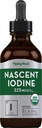 Piping Rock Nascent jód Drops Organic CL124; 2 fl oz CL124; Liquid Vegan dodatek CL124; Non- GMO, gluten zdarma