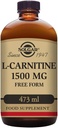 Solgar L- Carnitin 1500 mg Liquid, 16 oz. - Natural Lemon Flavor - Heart Health - Podporuje energii, metabolismus, cvičení Endurance & Recovery - Non- GMO, Vegan, gluten & Dairy Free - O 31 Služeb