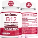 B12 Vitamíny 10,000 mcg, Methylovaný vitamín B12 sublingvální - Energy Boost, Focus, Metabolismus & Brain Health Support, Imunitní System Support, Fast Disold, Natural Strawberry Flavor, 180 Služeb