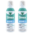 Vicks Sinex SALINE Nasal Spray, Drogy zdarma Ultra Fine Mist, Clear Everyday Sinus Congestion Fast, Clear Mucus z chladu nebo alergie, Denní použití 5.0 fl oz x 2