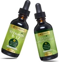 Go Nutrients Vitamin B12 2 oz & Liquid Chlorofyl 60 ml GMO zdarma, Vegan Friendly, gluten Free, Soy Free, Liquid chlorofyll Vegan Friendly B12 Sublingvální dodatek s 3000 mcg methylkobalaminu