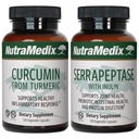 NutraMedix Joint Support Bundle - Zahrnuje kurkumin z Turmeric a Serrapeptáza Enzyme Support Kapsle pro společnou podporu a zdravou zánětlivou odezvu Podpora - 2-Díl Supplement Set