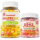 Vitamin D3 K2 Plněné gumy 5000IU / 10 000 IU s 500 mg vápníku, hořčíkem Citrát, Vitamin C a zázvorové žvýkání Dodatek gumy pro Nausea, Žaludek Relief